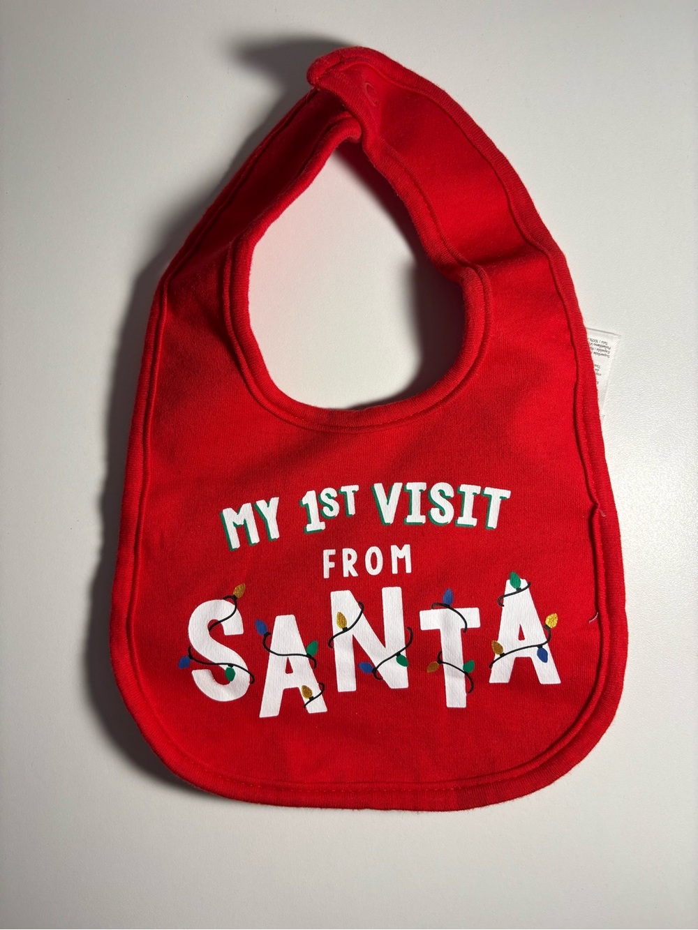 My 1st Visit From Santa Red Baby Bib - Kids Accessories